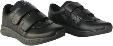 Tênis Infantil Unisex Sem Cadarço, Fechamento em Cinta Dupla, Preto