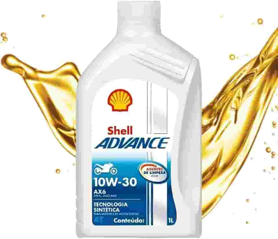 Shell Advance 4T AX6 10W-30 — Óleo Lubrificante para Moto 4 Tempos 1 L | API SL/JASO MA2 | Desempenho e Proteção do Motor