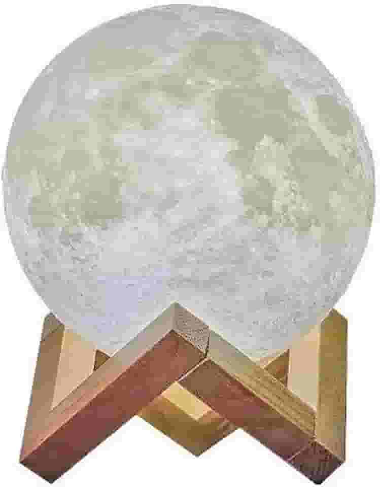 Umidificador Aromatizador e Luminária Lua Decorativa com Luzes 3D