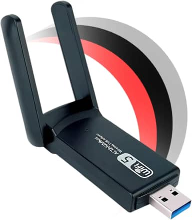 Adaptador Antena Wifi Wireless Dual Band Ac1200 5ghz e 2.4ghz 1200mbps Duas Antena Usb 3.0 PC Notebook Transforme Wifi