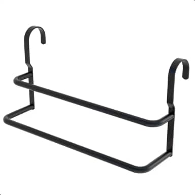 Porta Toalhas Duplo Suporte Toalheiro Para Box Preto Fosco