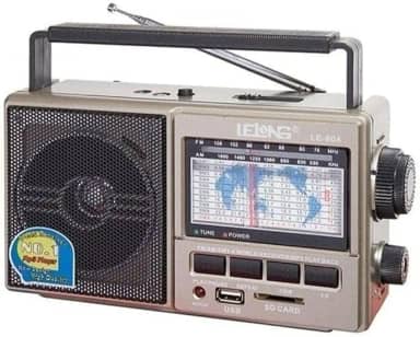 Rádio Portátil AM/FM 11 Faixas Ondas Curtas Pen Drive Funciona com Pilhas ou Direto na Tomada Bivolt