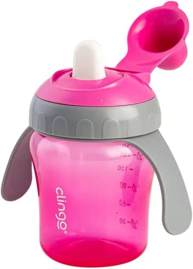 Copo de Transição com Bico Rígido Colors Rosa - 6 a 36 Meses, com Alças