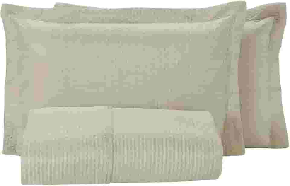 Colcha King 200 Fios Dupla Face – Kit Cobre Leito com Fronhas, Microfibra Leve, Toque Macio e Conforto Premium | FV Enxovais (Palha, Casal King(280x260cm))