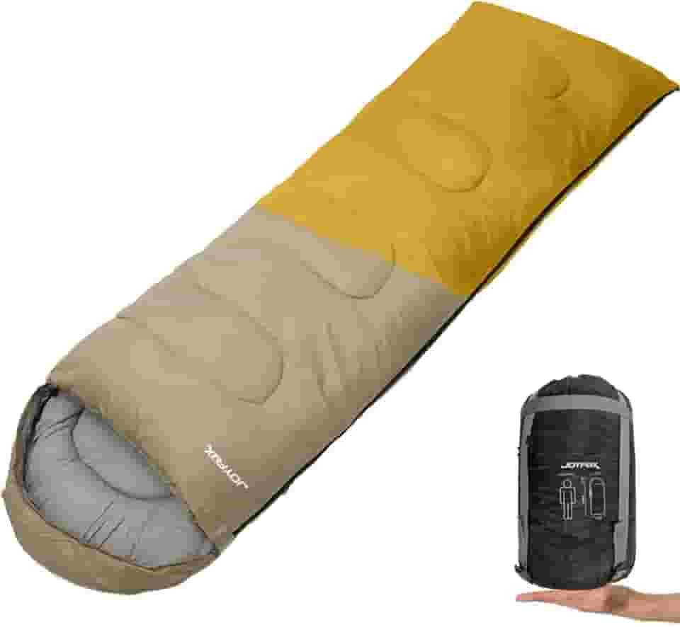 JOYFOX Saco de Dormir para Camping e Mochilão - Ultralight, Impermeável, Compacto e Confortável, Ideal para 3 Estações