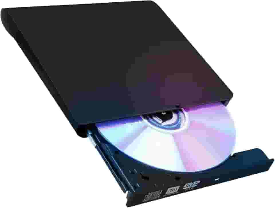 Unidade de DVD externa USB 2.0, leitor de DVD ou laptop, unidade de disco portátil CD ROM, unidade de gravador de DVD portátil ultrafina