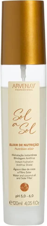 Arvensis – Elixir Spray Capilar Sol a Sol 120ml | Proteção UV, Brilho Luminoso e Ação Antifrizz para Todos os Tipos de Cabelo