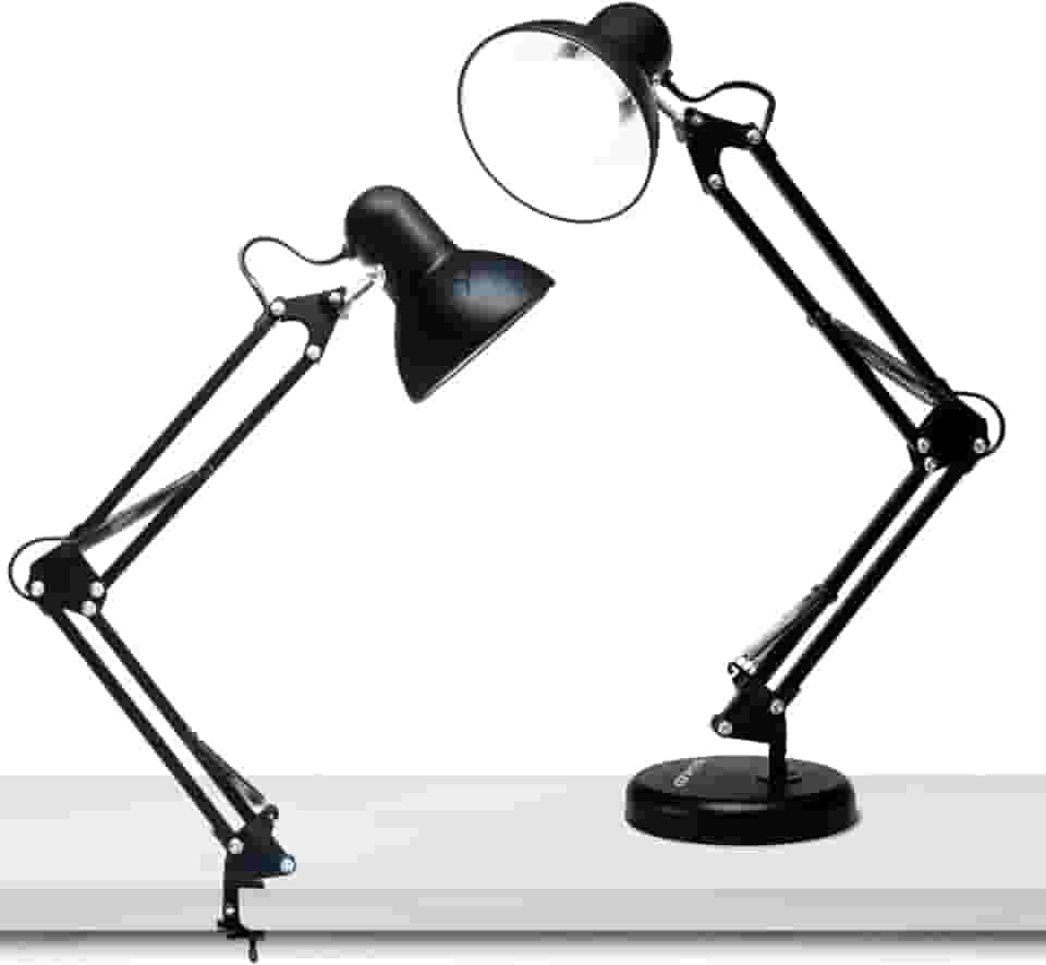 Luminária Articulada De Mesa Abajur Tipo Pixar Com Base E Garra (Preto)