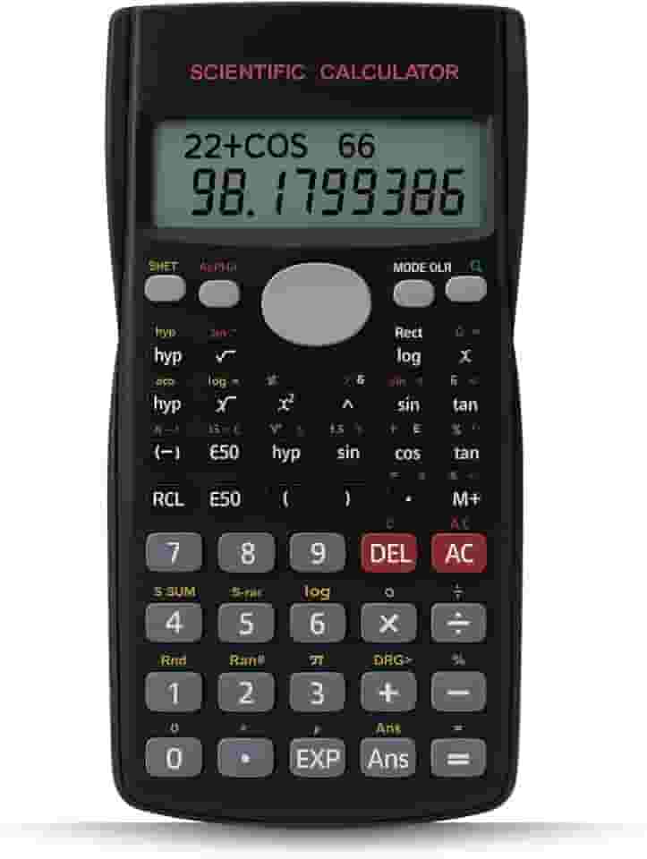 Calculadora Científica Premium 240 Funções 82ms Display Duplo Preta 10+2 Dígitos Capa Protetora Desligamento Automático Engenharia Matemática