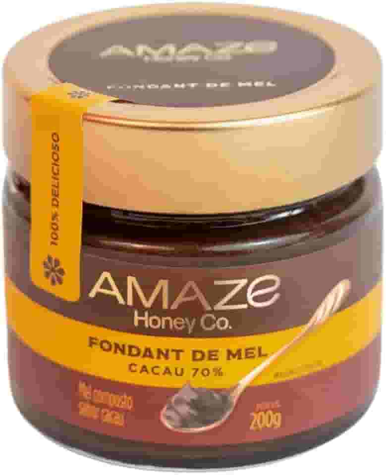 Fondant de Mel com Cacau 70% 200g Amaze Honey Creme de Mel Natural com Cacau, Sem Açúcar Refinado, Clean Label, Fonte de Energia Limpa, Ideal para Pré-Treino, Lanches e Sobremesas