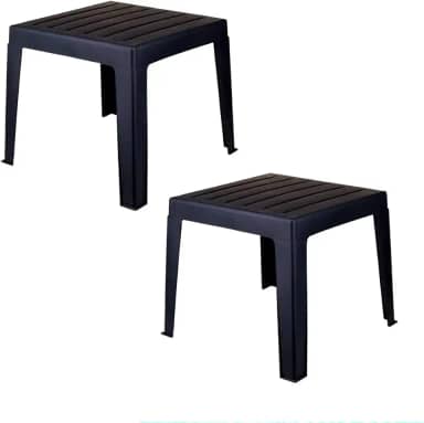 Kit 2 Mesas De Apoio Compacta Praia Piscina Jardim Varanda Baixa