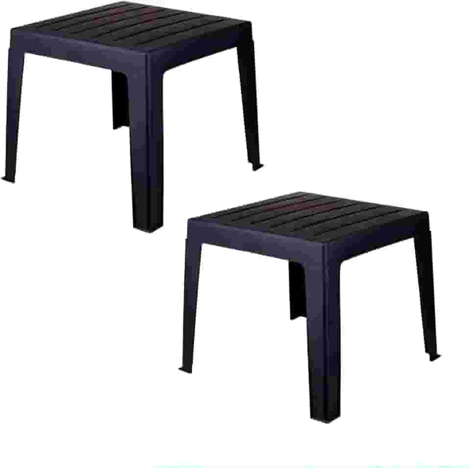 Kit 2 Mesas De Apoio Compacta Praia Piscina Jardim Varanda Baixa