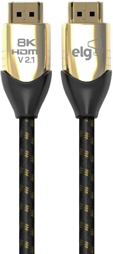 ELG, HS8K30, Cabo HDMI 2.1V, Áudio e Vídeo, 8K, UltraHD, 3D Ready, 3 metros, High Speed Bandwidth 48Gbps, Conectores Banhados a Ouro 24k, Preto