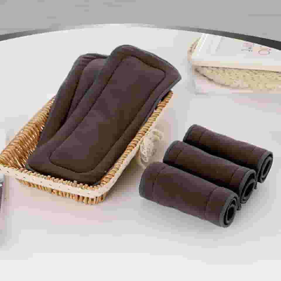 5 Absorvente Para Fraldas Ecológica 5 Camadas Com Inserção de Carvão de Bambu (5 Unidades) Toque Seco