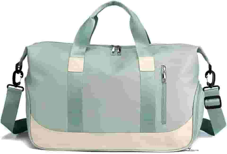 Bolsa Mala de Mão Feminina Grande Transversal Viagem Espaçosa 10 Kg Bordo Rigida Zíper Academia Necessaire Passeio Espaçosa (Verde)