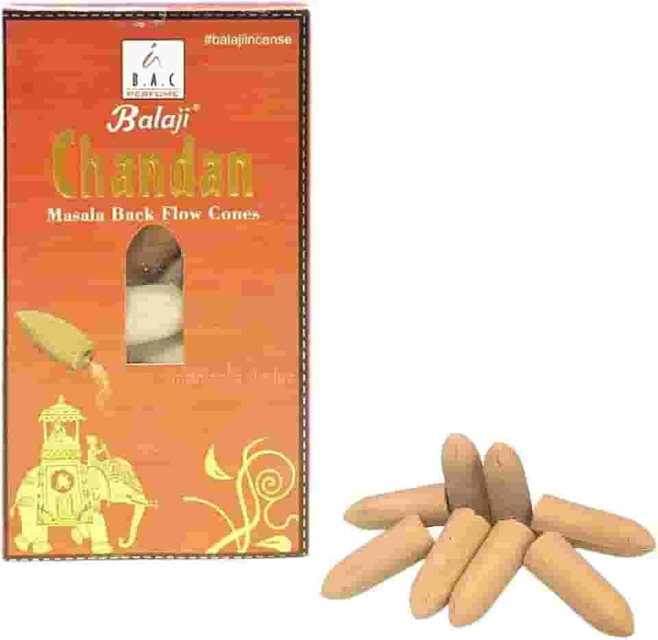 10 incensos Cone/Cascata Indiano - Chandan Sândalo Masala