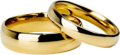 Par Alianças Tradicional 6mm e 4mm Banhada Ouro18k Tungstênio Tamanhos:4mm e 6mm;Cor:Dourado