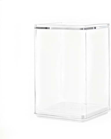 Vitrine de acrílico transparente com base sólida, armário retangular à prova de poeira, 7 x 8 x 12 cm, vitrine para colecionáveis, estatuetas, lembranças
