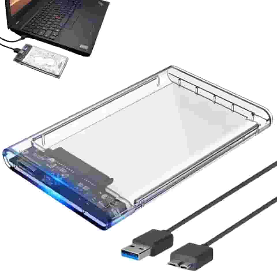 Case Externa Para HD transparente Alta Velocidade e Conexão USB 3.0 Transmissão de 6gbps Sata 3 Suporta SSDs e HDs de até 2TB Transparente Premium