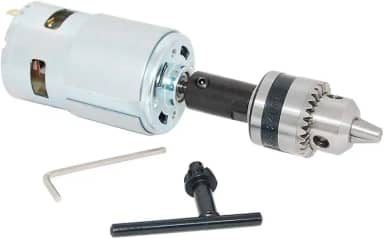 Mini serra de mesa com motor DC 775 12V/24V para corte de madeira com mini mandril de furadeira elétrica para peças de bricolage