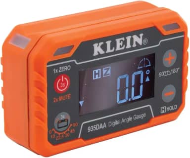 Klein Tools Medidor eletrônico digital de nível e ângulo 935DAA, alerta de ângulo de LED, medição e ajuste de ângulos, faixas de 0 a 90 e 0 a 180 graus