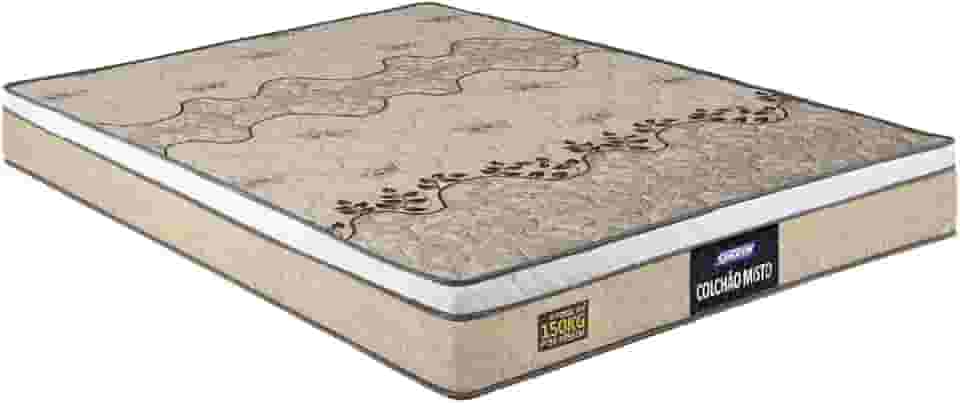 Colchão Casal Espuma D33 Fort 138x188x21cm Cinza/Branco - Suporta até 150kg por Pessoa