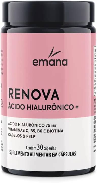 Emana Renova + Ácido Hialurônico com Vitamina C - 30 Cápsulas
