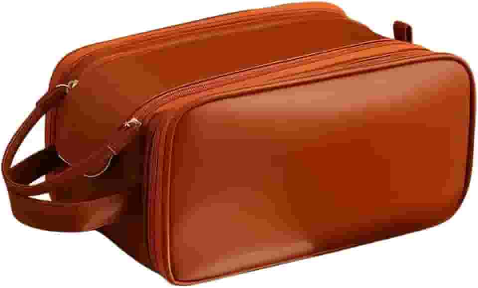 Bolsa Necessaire Organizador de Cosméticos e Maquiagem Extra Grande Para Viagem – Prática, Durável e Com Grande Capacidade de Armazenamento (Marrom)