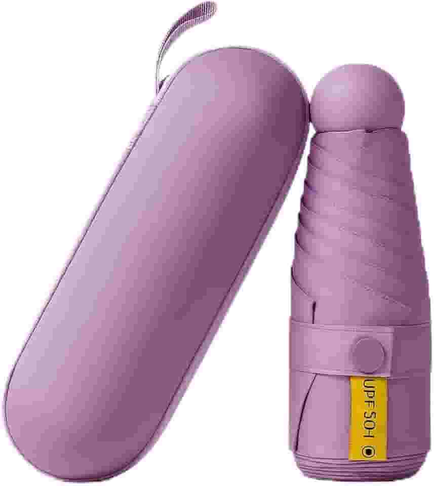 Guarda chuva de Bolso Ultra Compacto e Versátil – Mini Guarda-chuva Dobrável com Proteção UV, Leve e Portátil – Inclui Estojo Estilo Cápsula para Chuva e Sol