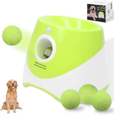 Lançador Automático de Bolas para Cães,Arremessador de Bolinha Pet,Lançador de Bolas para Animais de Estimação, Lançador de Bola de Tênis de 3 a 9 m