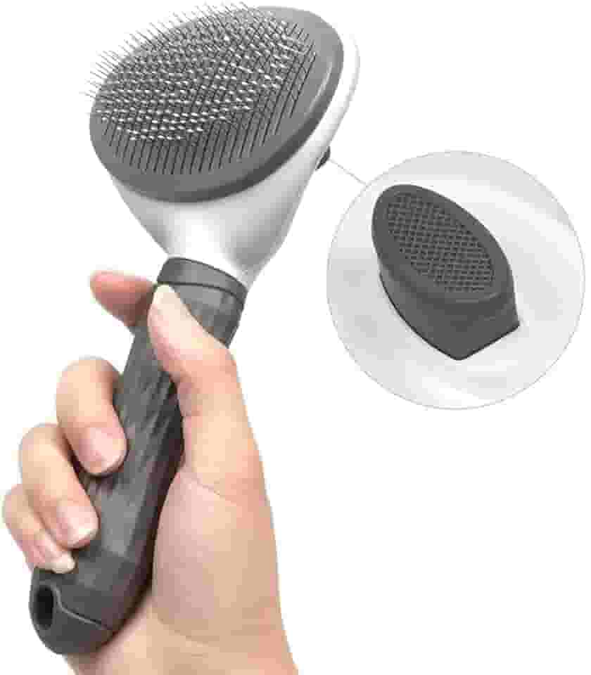 Escova Pet Rasqueadeira Pet 1-Click Tira Pelos Cabo Borracha Para Cachorro E Gatos 3 Cores (Cinza)