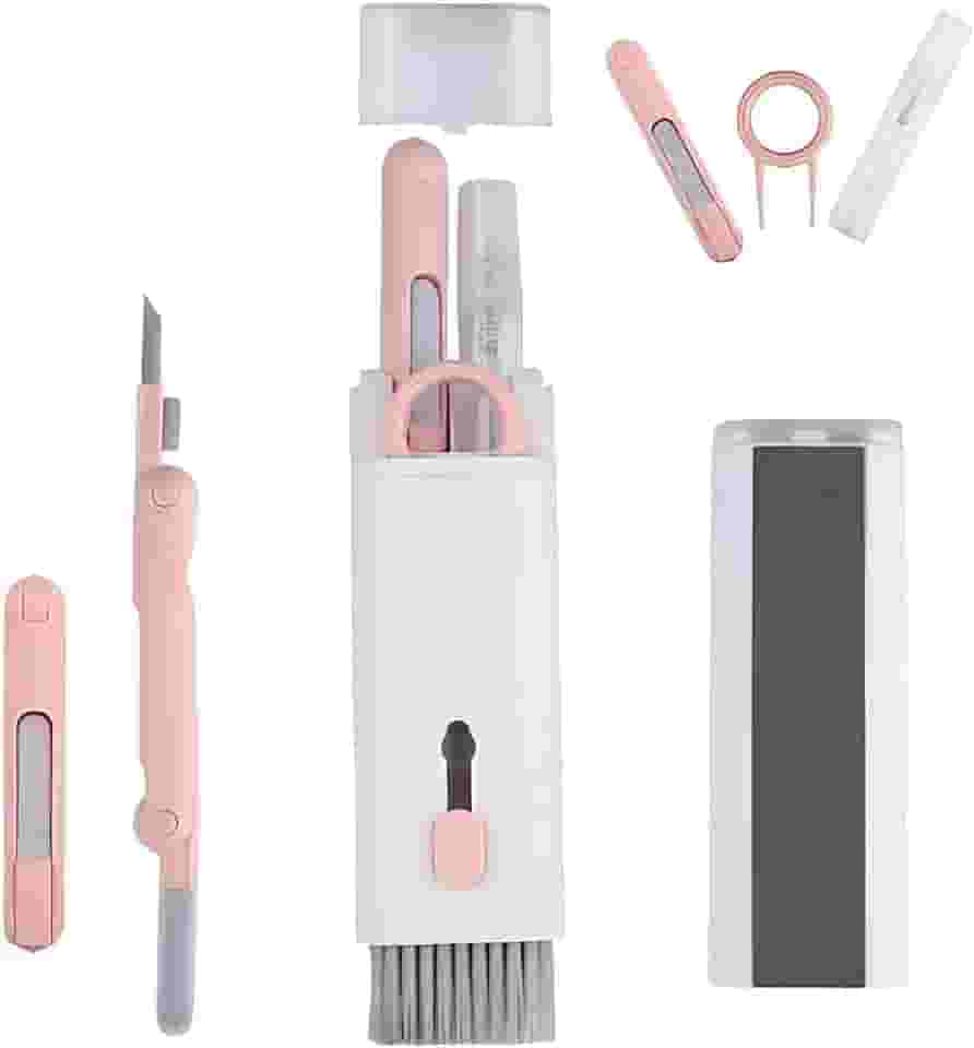 Kit Completo de Limpeza 8 em 1 Portátil para Teclado, Notebook, PC, Monitor, Celular e Fone – Escova, Pano, Limpador de Tela e Ferramentas para Remover Poeira e Sujeira Difícil Linha Premium