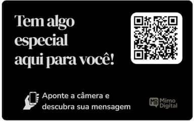 Cartão Presente Inovador Personalizavel com QR Code Premium (Preto)