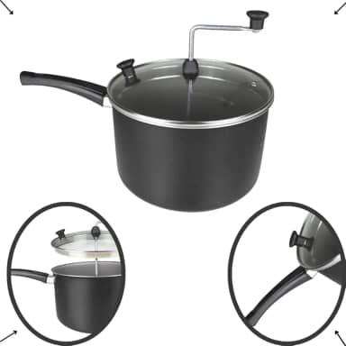 Panela de Pipoca Pipoqueira Tampa Vidro Antiaderente Sem Oleo Fitness