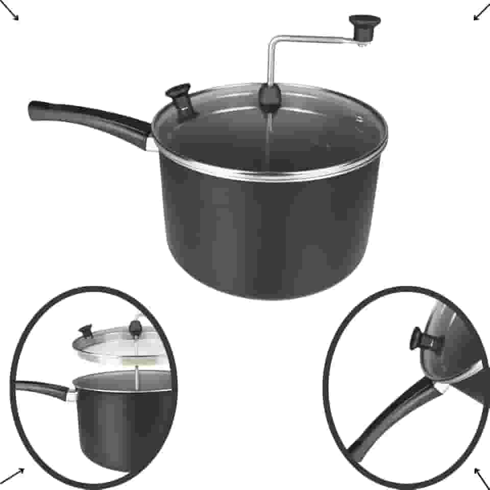 Panela de Pipoca Pipoqueira Tampa Vidro Antiaderente Sem Oleo Fitness