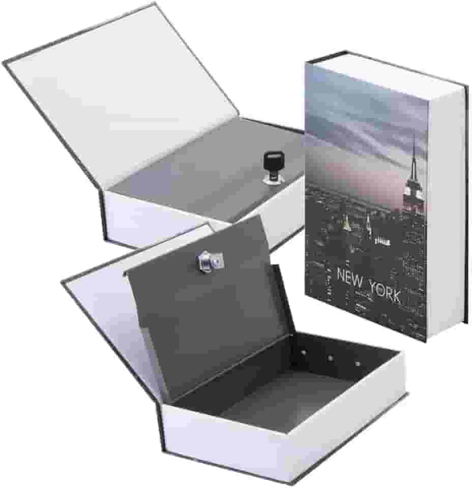 Cofre Porta Joias Camuflado em Formato de Livro com Chave
