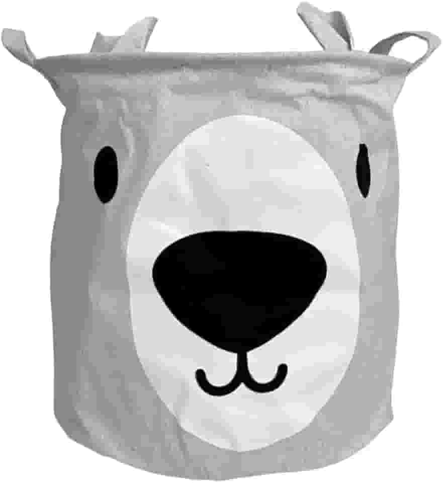 Cesto de Roupa Organizador Brinquedo Infantil Urso 50L Creme