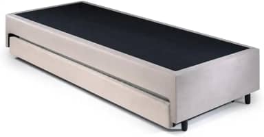 Base Box Solteiro King com Cama Auxiliar 96x203x28cm Bege