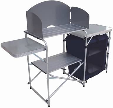 NTK, Mesa com Armário, Serena, Alumínio e MDF, Camping e Área Externa, Prática e Resistente