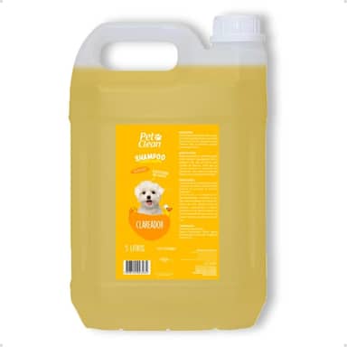 Shampoo e Condicionador Banho Pet Shop para Cachorro e Gato 5L Pet Clean Pelos Claros