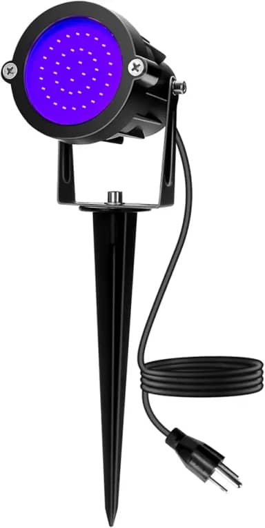 Elenora Luzes de Halloween ao ar livre: holofote UV de luz preta LED de 15W para Natal de Halloween | Luz negra plug-in de 110 V com IP65 à prova d'água para pintura corporal de festa no quintal