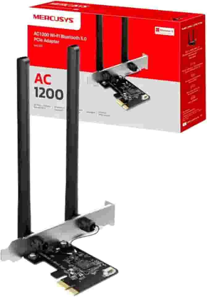 Placa de rede Wi-Fi 5 Sem Fio PCI Express AC1200 MA30E Com Bluetooth 5.0 I Adaptador Wi-Fi 5 para PC Compatível Com Windows 10 e 11 I Melhor Placa para Jogos Alta Velocidade Internet Baixa Latência