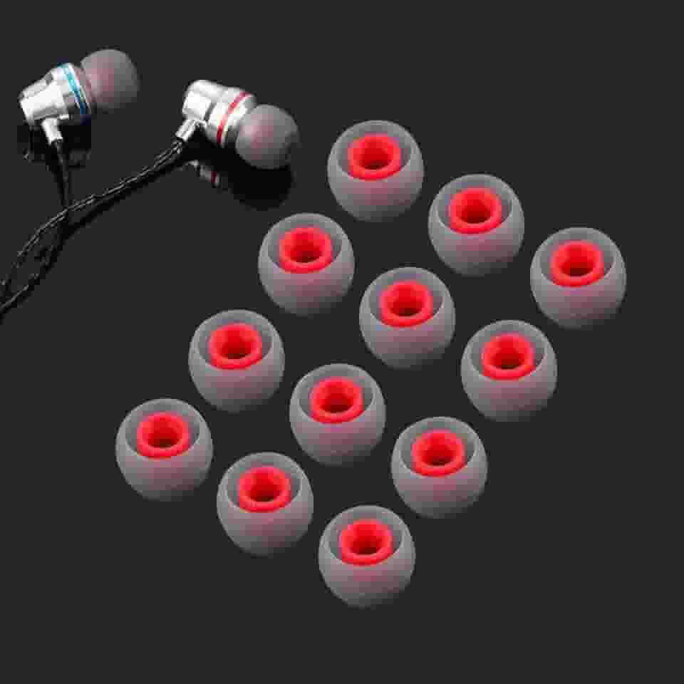 10 pares de capas de silicone de substituição, acessórios para fones de ouvido, 11 x 9,3 x 4 mm