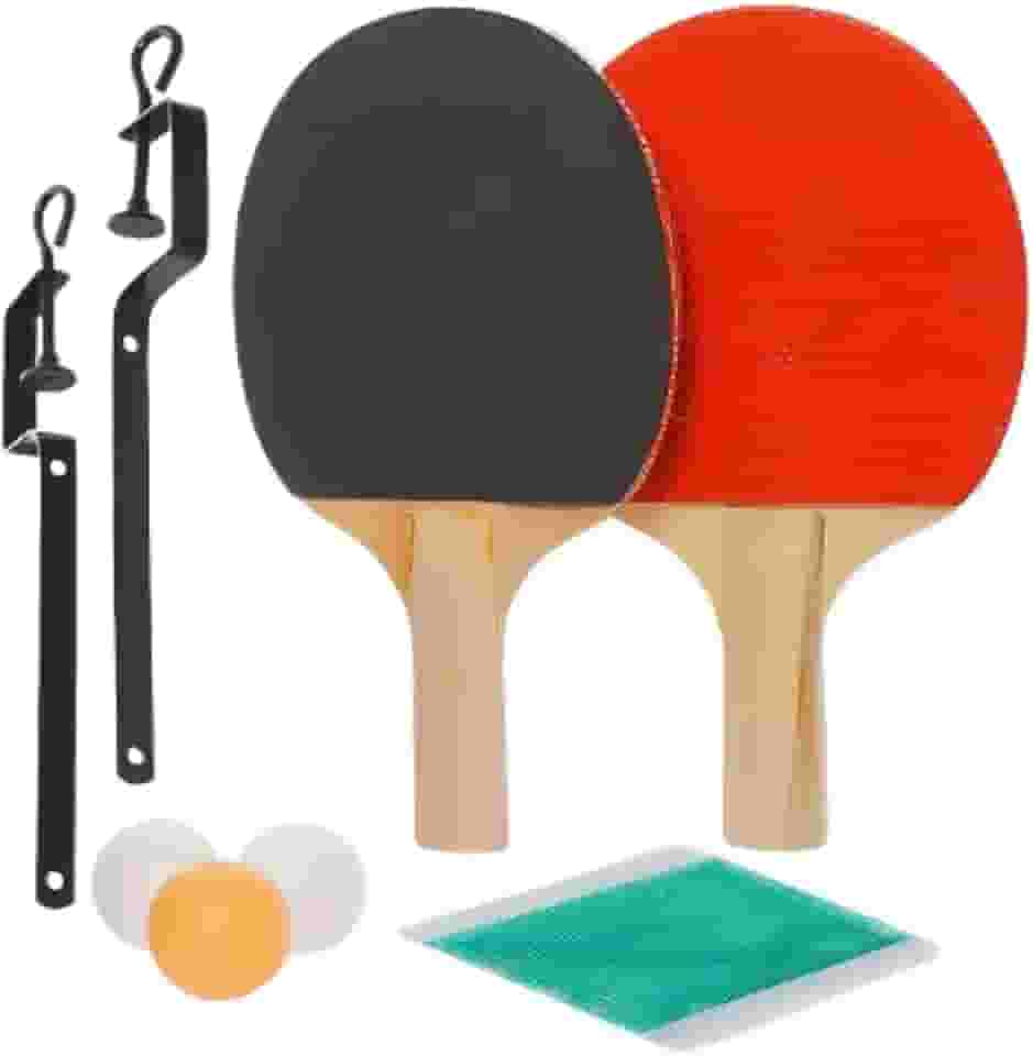 Kit De Ping Pong Completo Com 2 Raquetes 3 Bolas Rede Ajustável Portátil De Tênis De Mesa Conjunto Profissional E Infantil Para Iniciantes Treino E Jogo Recreativo Qualidade Premium