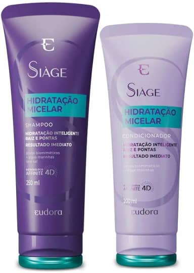 Eudora Kit Siàge Hidratação Micelar: Shampoo 250ml + Condicionador 250ml