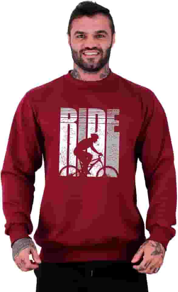 Blusa Moletom Basic MXD Conceito Fechada Sem Bolso Sem Touca Casual Dia-a-Dia Academia MTB Caveira