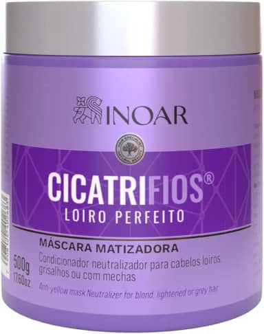 Inoar, Cicatrifios Loiro Perfeito, Máscara, Matização, Brilho Intenso E Restauração Da Cor Natural Dos Fios - 500G