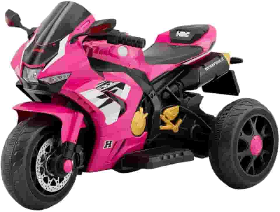 Bang Toys - Moto Elétrica Infantil Edge Titan 12V - com Luzes de LED, Sons, Entrada USB/MP3, Bluetooth e Acelerador no Pedal - Suporta até 25kg - Cor Rosa