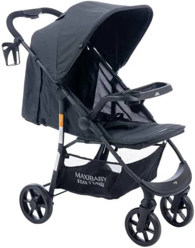 Maxi Baby Carrinho de Bebê Passeio Vira Berço Startravel (Preto)