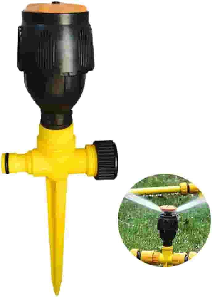 Irrigador Giratório De Jardim Automático Aspersor Circular 360° Oscilante Espiga Campo Plantação